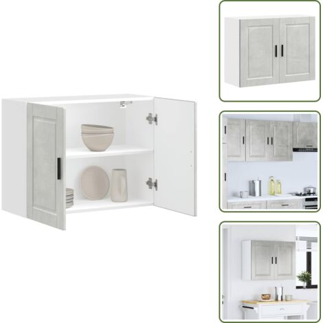 Armadio grigio cemento - vidaXL Pensile da Cucina Porto Grigio Cemento in Legno Multistrato -