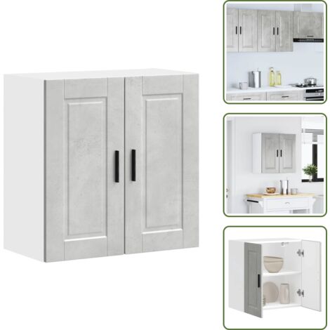 Armadio grigio cemento - vidaXL Pensile da Cucina Porto Grigio Cemento in Legno Multistrato - Armadio da cucina multistrato