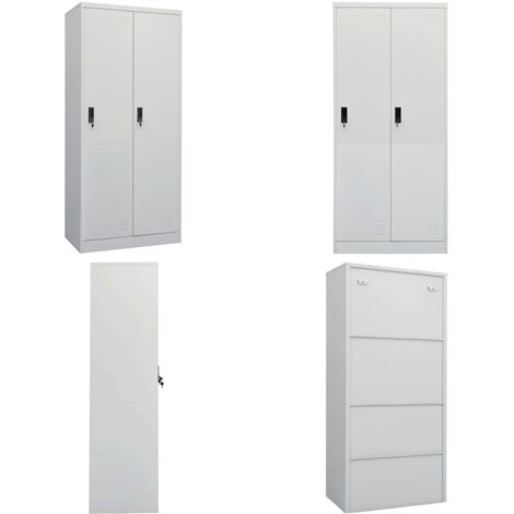 Armadio Grigio Chiaro 80x50x180 cm in Acciaio - Armadio grigio chiaro - Armadio per vestiti