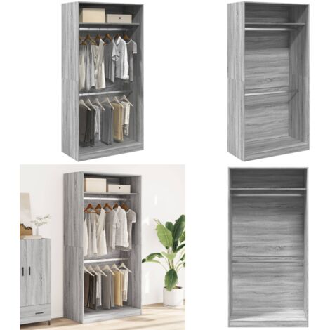 Armadio Grigio Sonoma 100x50x200 cm in Legno Multistrato - Armadio grigio - Armadio da ingresso