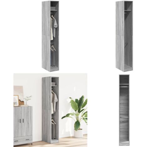 Armadio Grigio Sonoma 30x50x200 cm in Legno Multistrato - Armadio grigio - Armadio da ingresso