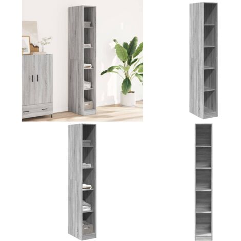 Armadio Grigio Sonoma 30x50x200 cm in Legno tecnico - Armadio da ingresso - Armadio grigio sonoma