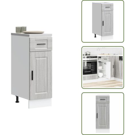 Armadio grigio sonoma - vidaXL Base da Cucina Porto Grigio Sonoma in Legno Multistrato - Armadio con porte