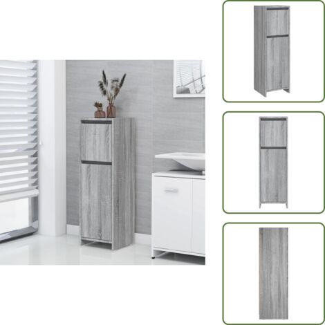 Armadio grigio - vidaXL Armadietto Bagno Grigio Sonoma 30x30x95 cm in Legno Multistrato - Armadio multistrato