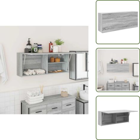 Armadio grigio - vidaXL Mobile da Bagno Grigio Sonoma 100x25x40 cm in Truciolato - Armadio moderno