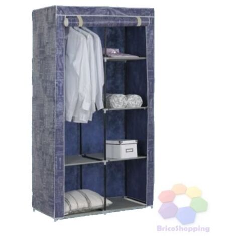 Armadio guardaroba city 88x46xh169 cm tnt campeggio con mensole