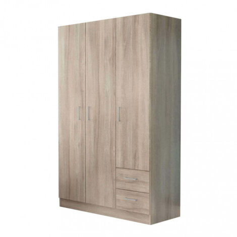Armadio guardaroba con 3 ante battenti e 2 cassetti di colore Bianco mod. Narciso