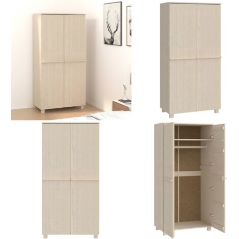 Armadio HAMAR ambra 89x50x180 cm in Legno Massello di Pino - Armadio marrone ambra - Armadio in pino massello