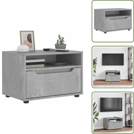 Armadio hi-fi - vidaXL Mobile TV VISNES Grigio Cemento 60x40x38 cm Legno Multistrato - Armadio con ripiano