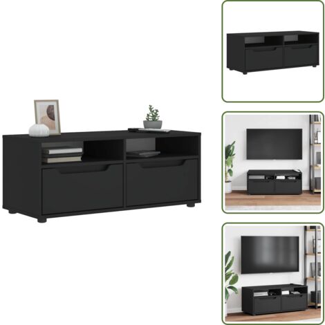 Armadio hi-fi - vidaXL Mobile TV VISNES Nero 100x40x38 cm in Legno Multistrato - Mobile in legno