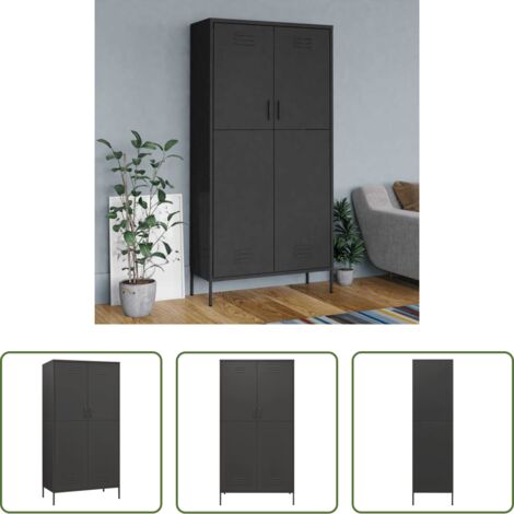 Armadio in acciaio -  Armadio Antracite 90x50x180 cm in Acciaio