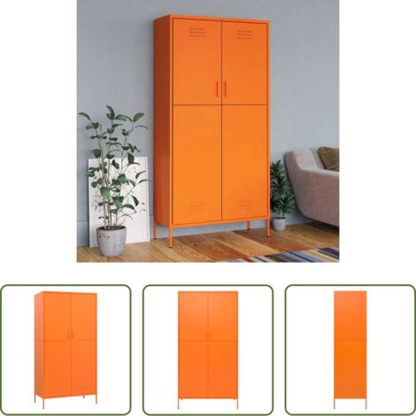 Armadio in acciaio -  Armadio Arancione 90x50x180 cm in Acciaio
