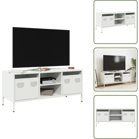 Armadio in acciaio laminato - vidaXL Mobile TV Bianco 101,5x39x43,5 cm in Acciaio Laminato a Freddo - Armadio moderno