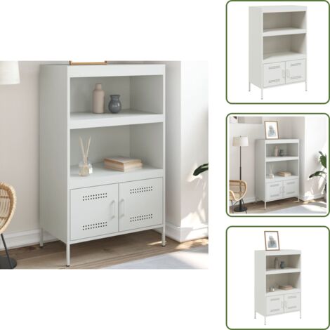 Armadio in acciaio - vidaXL Credenza Bianca 68x39x113 cm in Acciaio - Credenza con ripiani