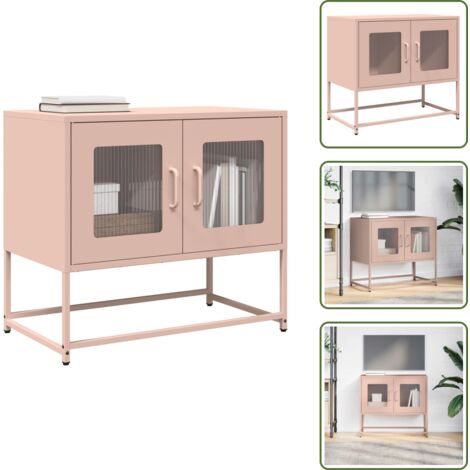 Armadio in acciaio - vidaXL Mobile TV Rosa 68x39x60,5 cm in Acciaio Laminato a Freddo - Armadio rosa