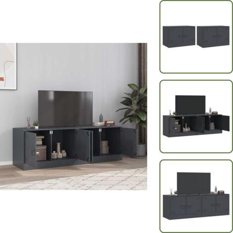 Armadio in acciaio - vidaXL Mobili TV 2 pz Antracite 67x39x44 cm in Acciaio - Armadio antracite