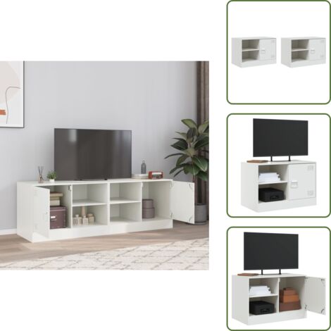 Armadio in acciaio - vidaXL Mobili TV 2 pz Bianchi 67x39x44 cm in Acciaio - Armadio in acciaio inox