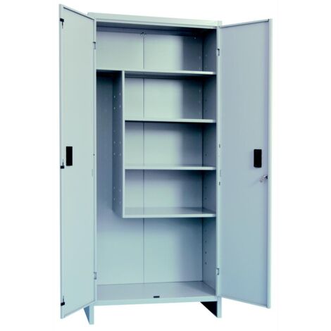 Armadio in Lamiera Portascope con Ripiani 100x40x180H cm Grigio RAL 7035