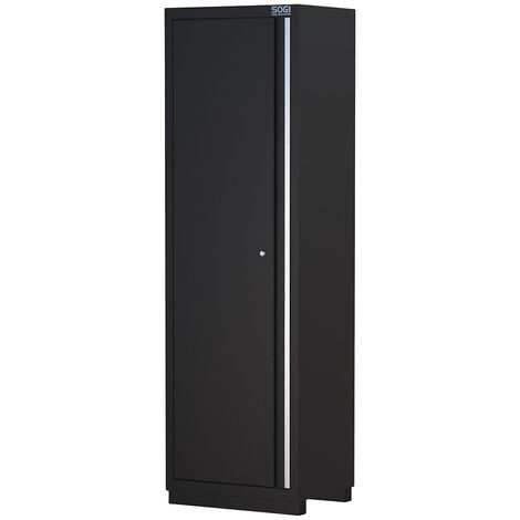 Armadio in lamiera SOGI ARR-M-A-S per arredo officina - 1 anta - 4 ripiani - staffa guardaroba - 600x460x1950 mm