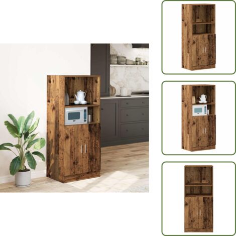 Armadio in legno antico - vidaXL Armadietto Cucina Legno Antico 57x41,5x131,5 cm in Truciolato - Armadio da cucina con ante