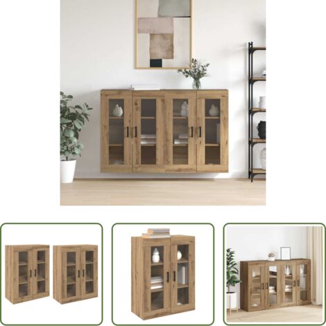Armadio in legno -  Armadi da Muro 2 pcs rovere artigianale 69,5 x 34 x 90 cm