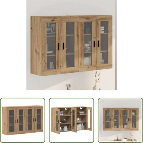 Armadio in legno -  Armadi da Muro 2 pcs rovere artigianale 69,5 x 34 x 90 cm