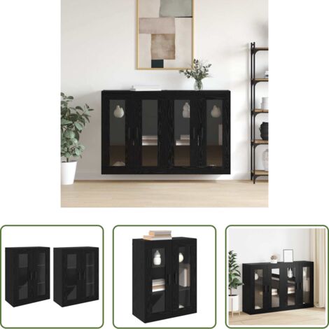 Armadio in legno -  Armadi da Muro 2 pcs Rovere nero 69,5 x 34 x 90 cm