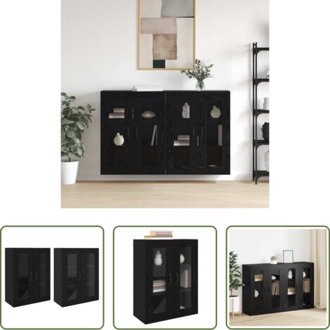 Armadio in legno -  Armadi da Muro 2 pcs Rovere nero 69,5 x 34 x 90 cm