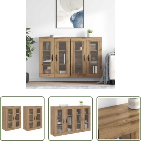 Armadio in legno -  Armadi da Parete 2 pcs Rovere artigianale 69,5 x 34 x 90 cm