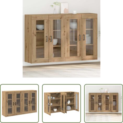 Armadio in legno -  Armadi da Parete 2 pcs Rovere artigianale 69,5 x 34 x 90 cm