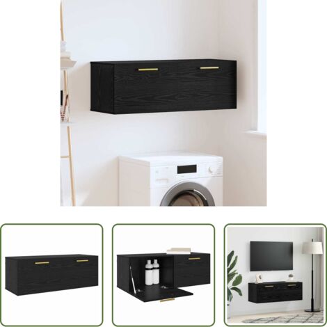 Armadio in legno -  Armadietto a muro Rovere nero 100 x 36.5 x 35 cm
