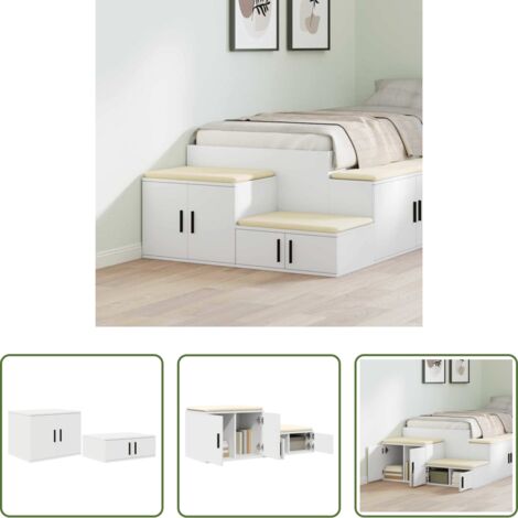 Armadio in legno -  Armadio 2 pcs Bianco 108 x 41 x 40 cm Legno multistrato