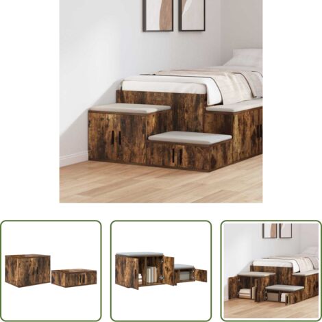 Armadio in legno -  Armadio 2 pcs Rovere fumé 103 x 41 x 40 cm Legno multistrato