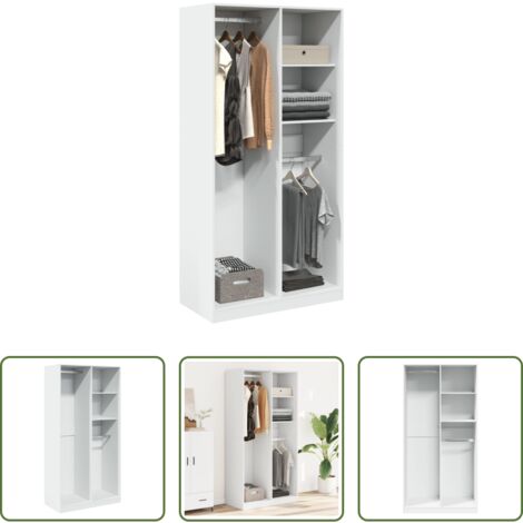 Armadio in legno -  Armadio Bianco 100x50x200 cm in Legno Multistrato