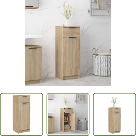 Armadio in legno -  Armadio da Bagno Rovere Sonoma 32x33,5x90 cm in Legno Multistrato