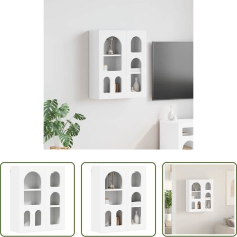 Armadio in legno -  Armadio pensile Bianco 59 x 20 x 71.5 cm Legno multistrato