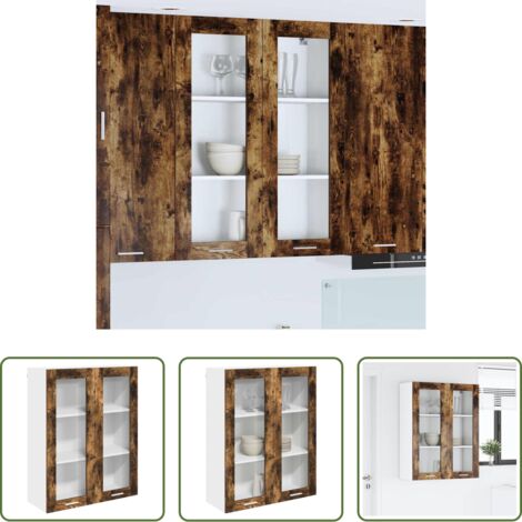 Armadio in legno -  Armadio pensile Rovere fumé 80 x 31 x 100 cm Legno multistrato