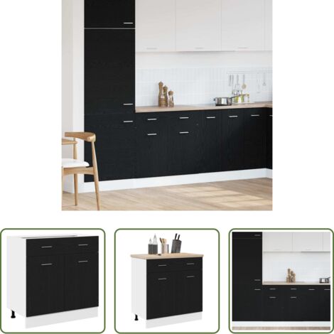 Armadio in legno -  Armadio pensile Rovere Nero 80 x 31 x 81,5 cm Legno multistrato