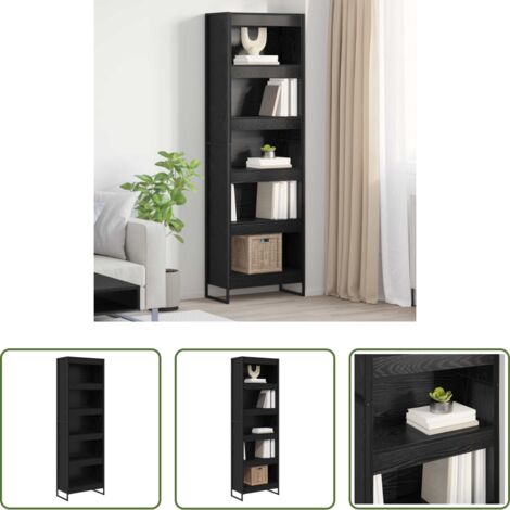 Armadio in legno -  Armadio per Libri 2 pcs Rovere Nero 80 x 30 x 155 cm