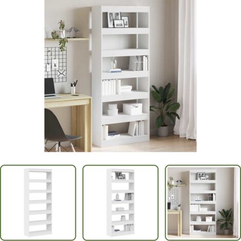 Armadio in legno -  Armadio per Libri Bianco 80 x 30 x 198 cm Legno multistrato