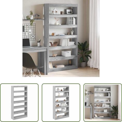 Armadio in legno -  Armadio per Libri Grigio Sonoma 100 x 30 x 198 cm