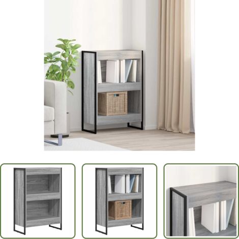 Armadio in legno -  Armadio per Libri Grigio Sonoma 80 x 30 x 155 cm