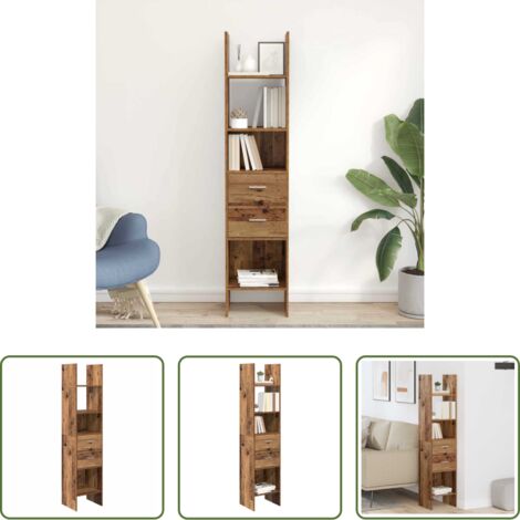 Armadio in legno -  Armadio per Libri Legno vecchio 40 x 35 x 180 cm