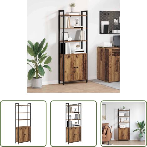 Armadio in legno -  Armadio per Libri Legno vecchio 60 x 24 x 161 cm