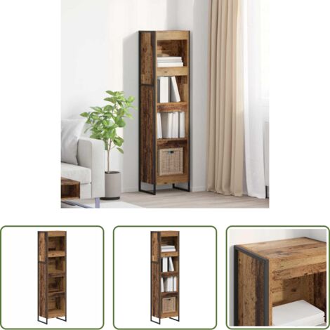 Armadio in legno -  Armadio per Libri Legno vecchio 80 x 30 x 155 cm