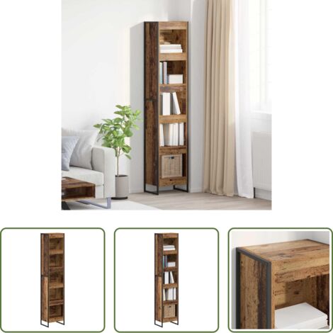 Armadio in legno -  Armadio per Libri Legno vecchio 80 x 30 x 155 cm