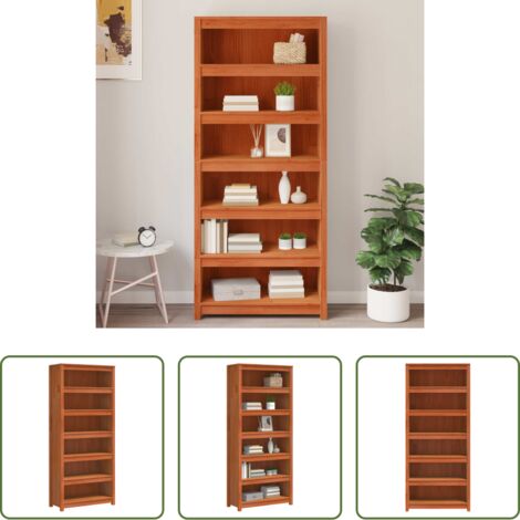 Armadio in legno -  Armadio per Libri Marrone cerato 80 x 35 x 183 cm Pino massello