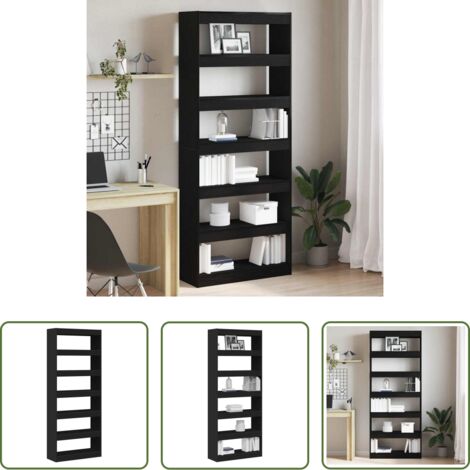 Armadio in legno -  Armadio per Libri Nero 80 x 30 x 198 cm Legno multistrato