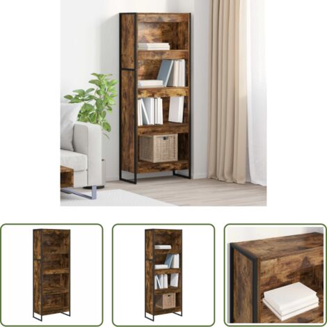 Armadio in legno -  Armadio per Libri Quercia Fumosa 80 x 30 x 155 cm