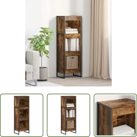 Armadio in legno -  Armadio per Libri Quercia Fumosa 80 x 30 x 155 cm